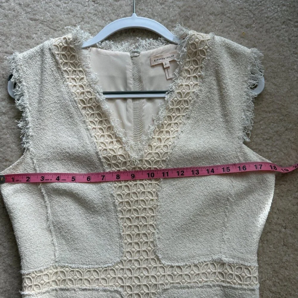 Rebecca Taylor Dress. Size 8, Cream - Picture 7 of 9
